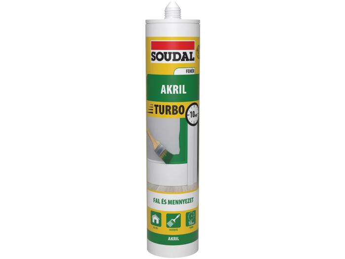 Akril Turbo fehér, gyorskötésű festhető tömítő 280 ml Soudal