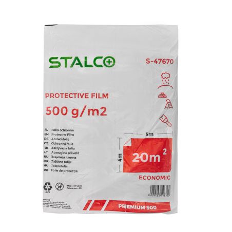 Takarófólia 4 x 5 m, LDPE, 500 g, extra erős STALCO